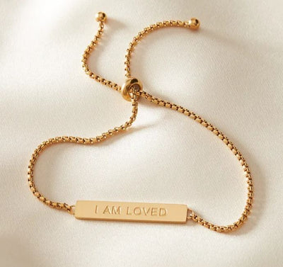 ‘I Am Loved’ Rope Bracelet 14ct Gold Plated