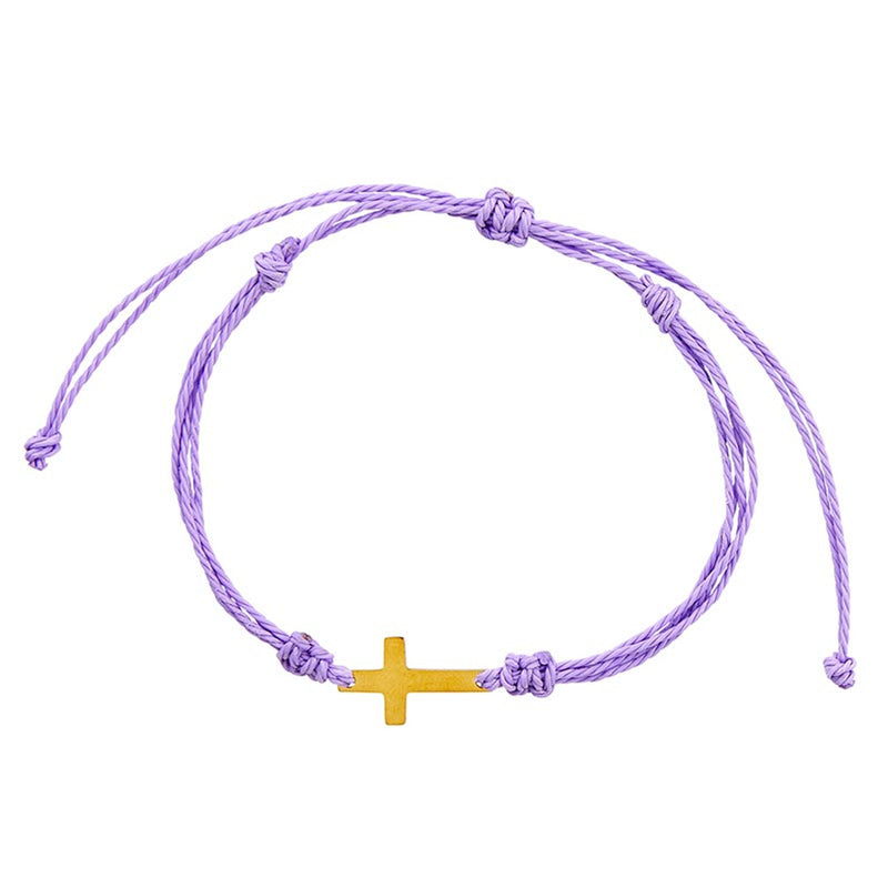 Lavendar Cross Macrame Bracelet