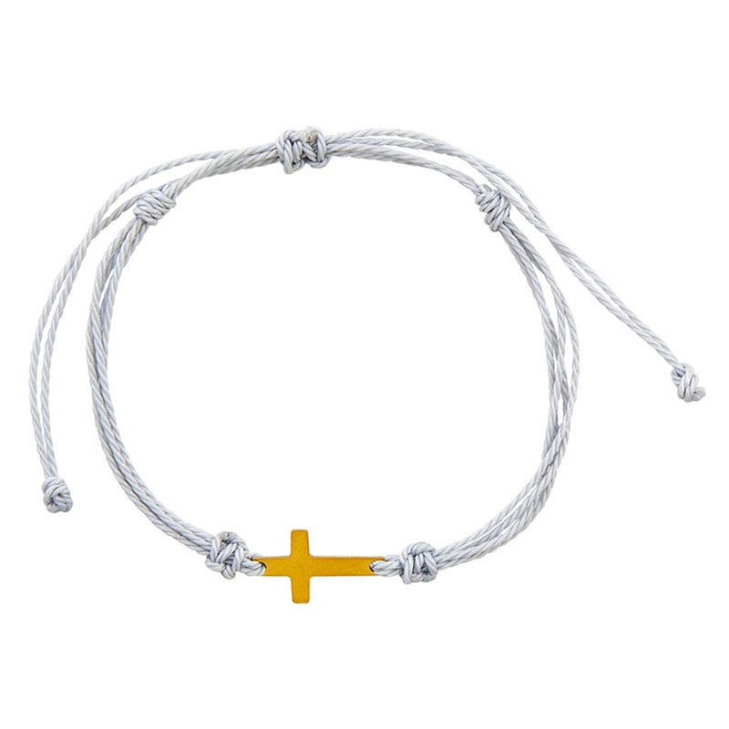 Gray Cross Macrame Bracelet