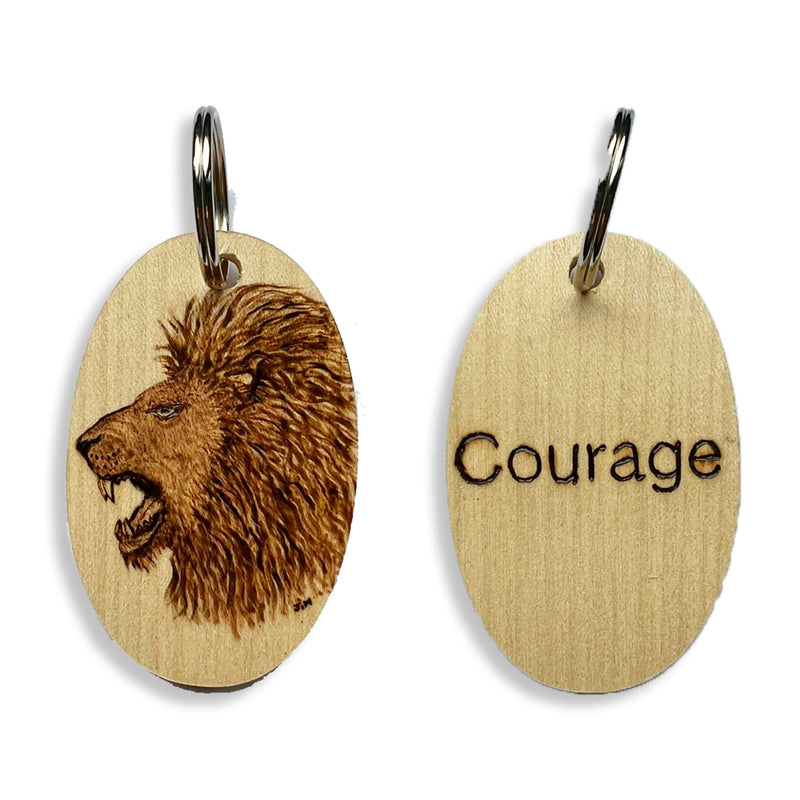 Wooden Keyring- Courage