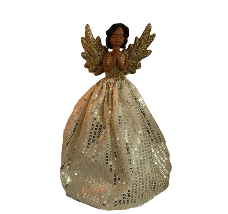 Mariah Angel Tree Topper Decoration- Gold