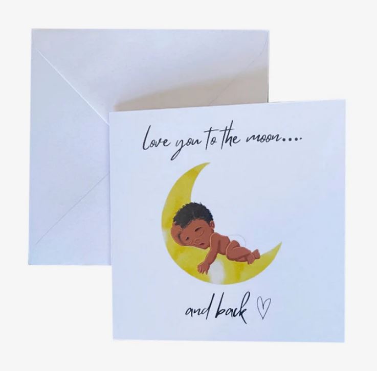 Moon Baby Greeting Card
