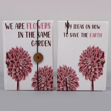 Notebook with strap - Flowers in the same garden