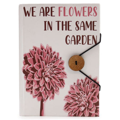 Notebook with strap - Flowers in the same garden