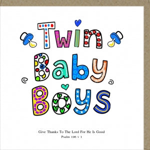 Greetings Card Twin Baby Boys