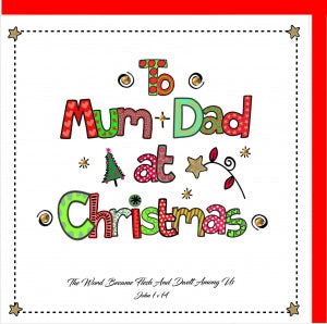 To Mum and Dad at Christmas Greetings Card