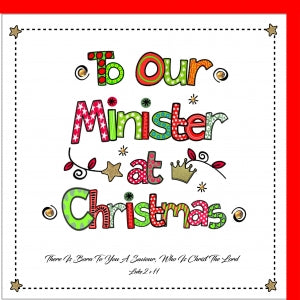 To Our Minister at Christmas Greetings Card