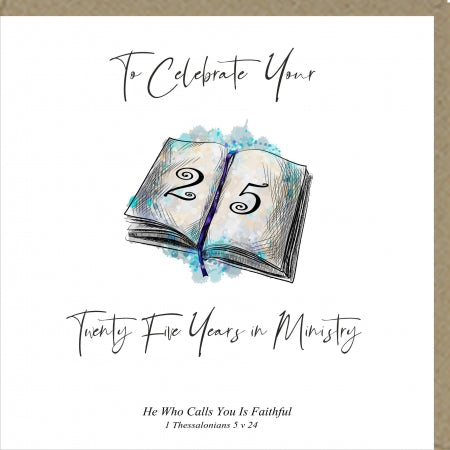 To Celebrate Your Twenty Five Years In Ministry Greetings Card