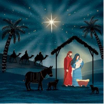 Silhouette Nativity Christmas Cards (Pack of 10)