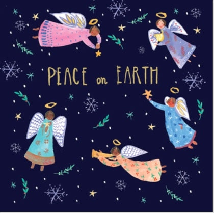 Peace on Earth Multi-Angels Christmas Cards (Pack of 10)