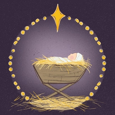 Manger Crib Christmas Cards (Pack of 10)