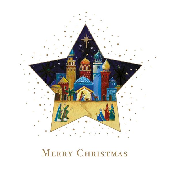 Nativity Star Christmas Cards- (Pack of 10)
