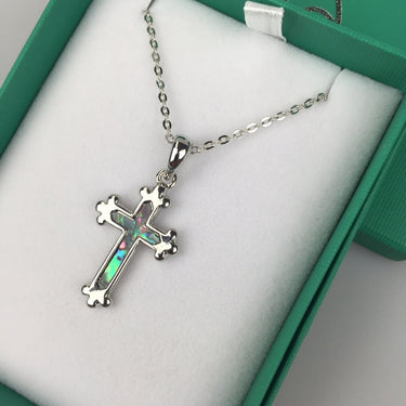 Inlaid Shell Cross Pendant Neutral