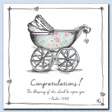 Tracey Russell - Congratulations/ Blue Pram Card