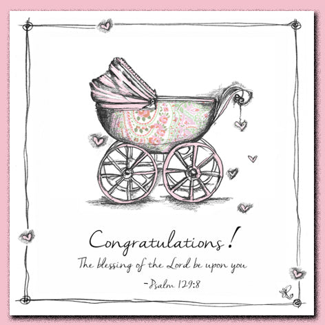 Tracey Russell - Congratulations/ Pink Pram Card