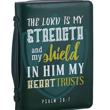Lord is My Strength Leather Look Bible Cover