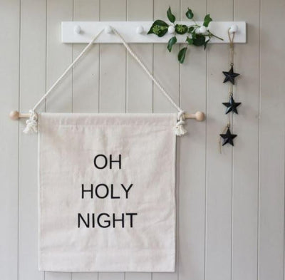 Oh Holy Night- Embroidered Christmas Banner