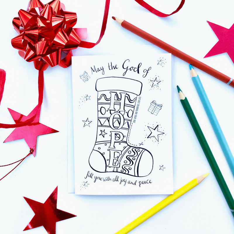 Hope Cut Out Colouring in Decorations (Pack of 5)