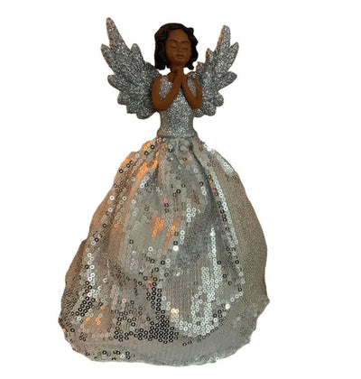 Mariah Angel Tree Topper Decoration- Silver