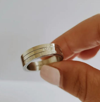 Trio Silver Affirmation Spinner Ring