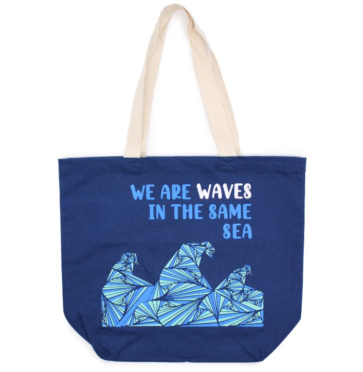 Printed Cotton Bag - Waves