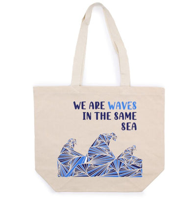 Printed Cotton Bag - Waves