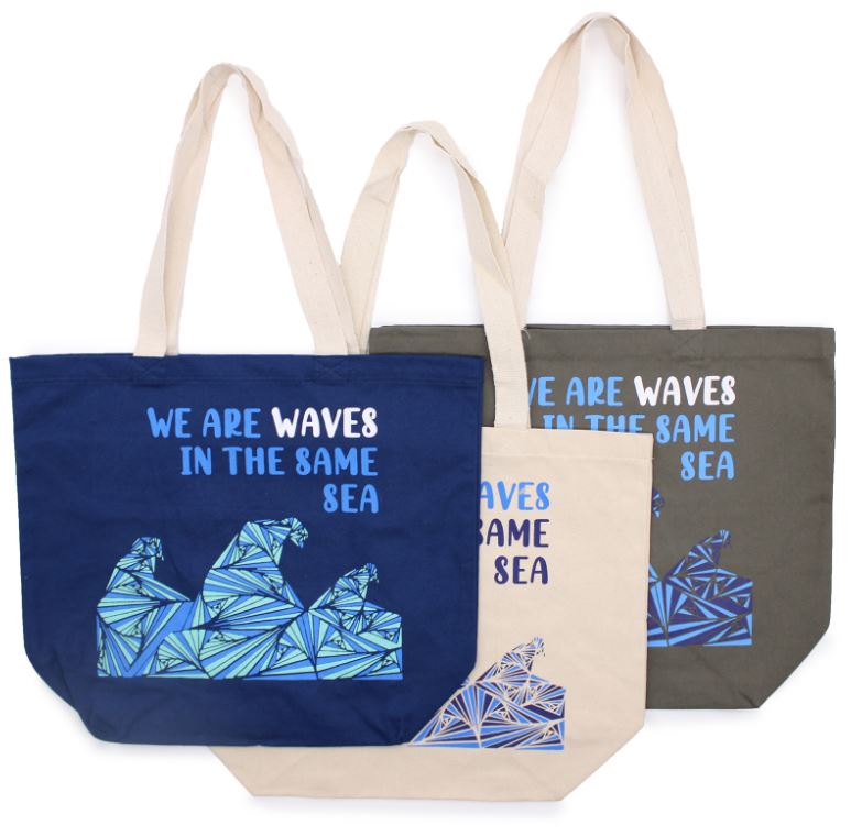 Printed Cotton Bag - Waves